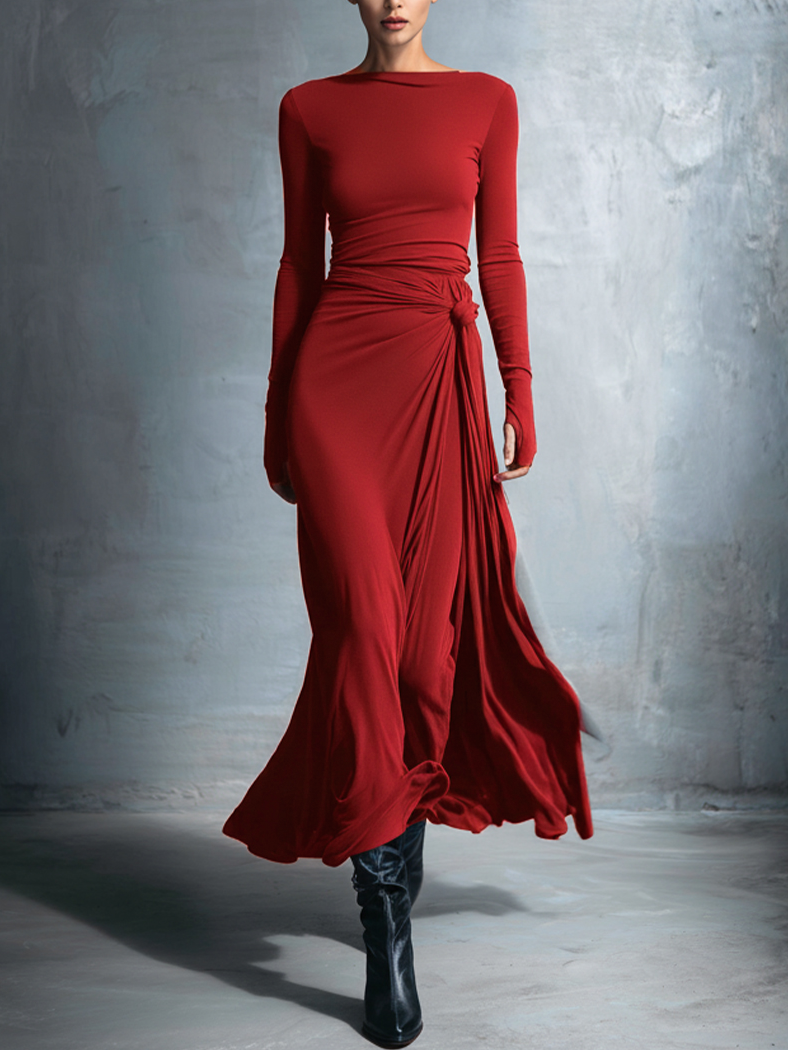 Naomi | Vestido largo con nudo lateral