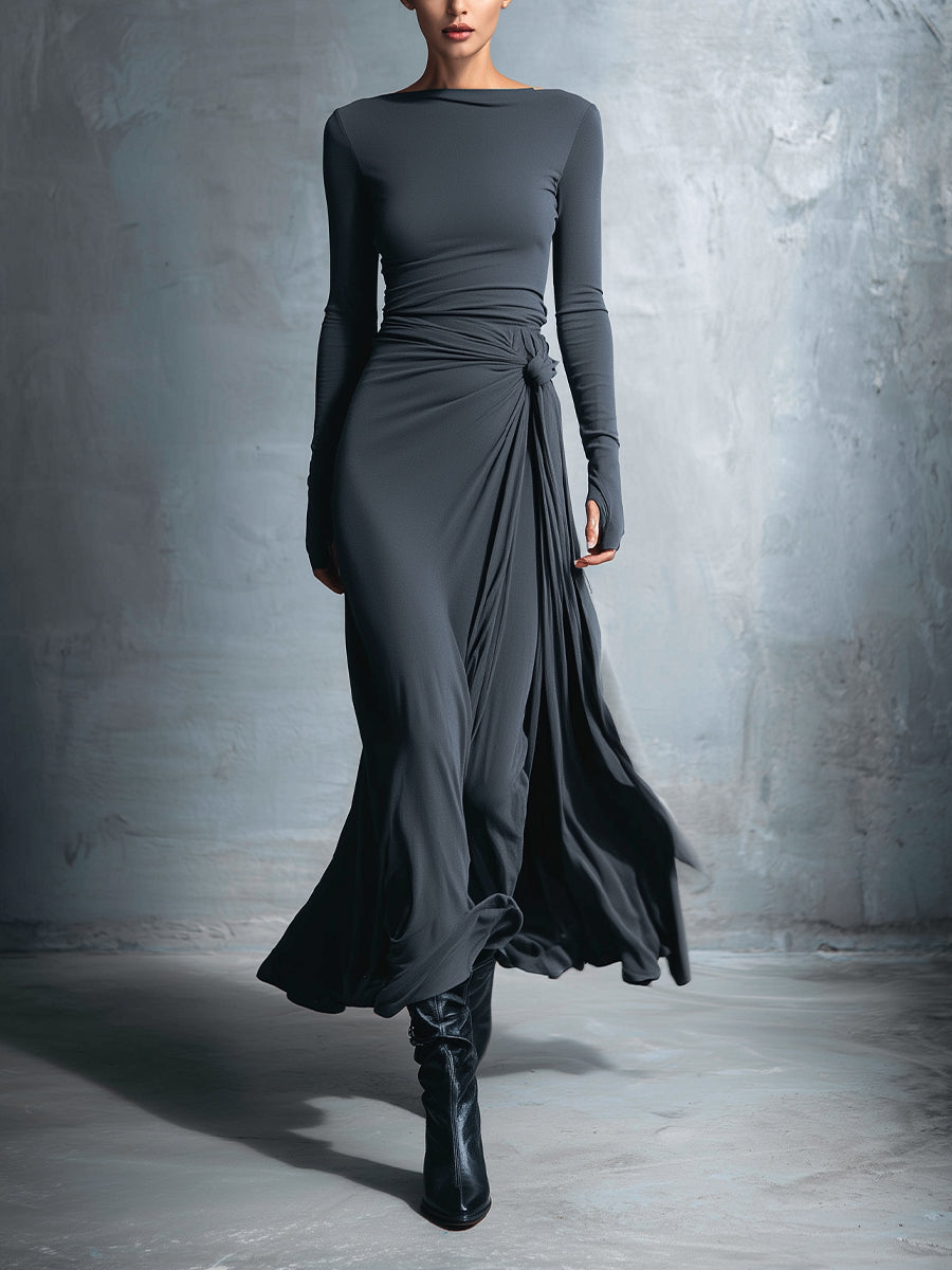 Naomi | Vestido largo con nudo lateral