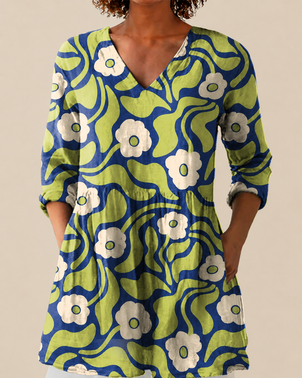 Talia | Blusa Larga con Estampado Vibrante
