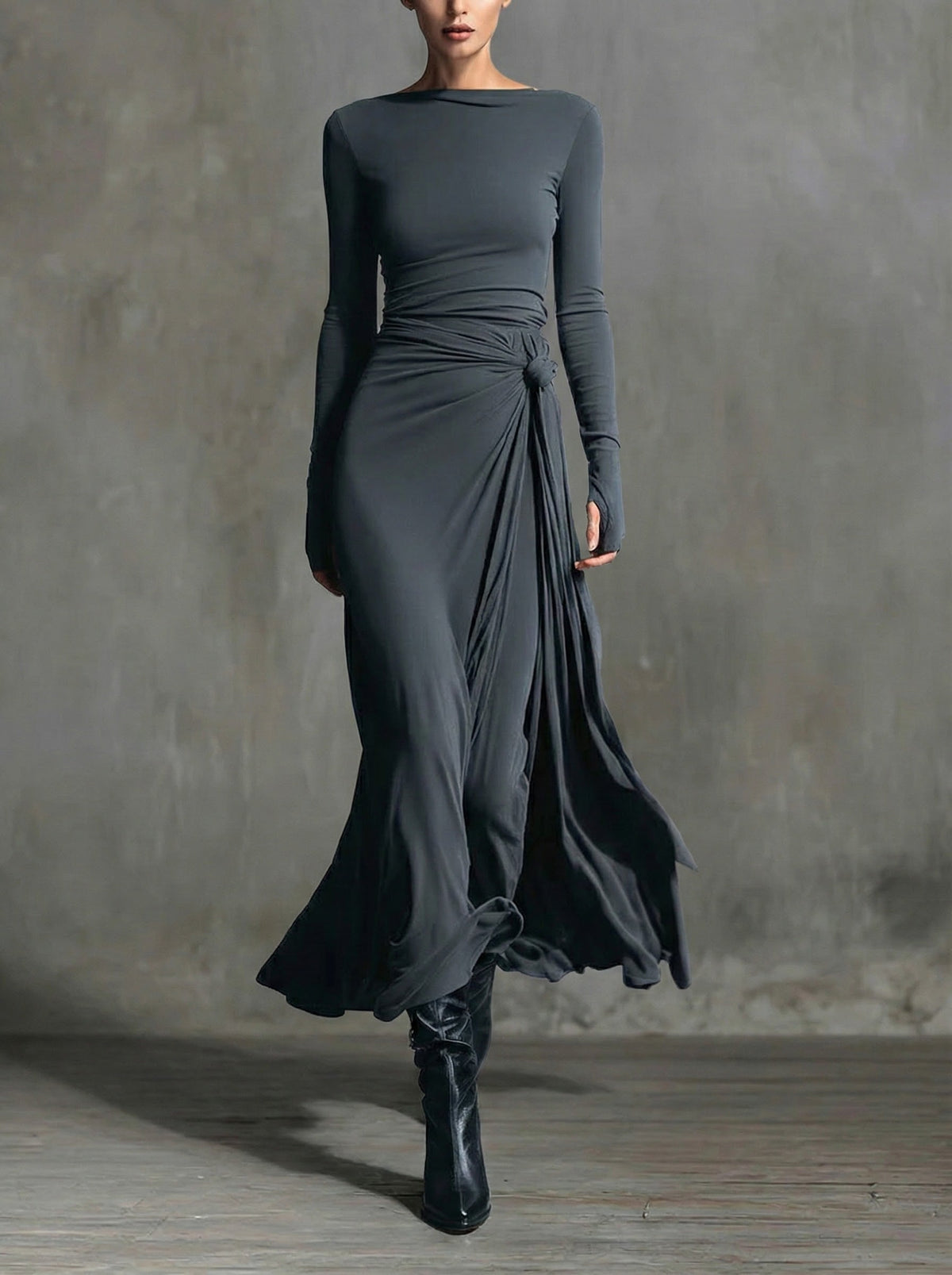 Naomi | Vestido largo con nudo lateral
