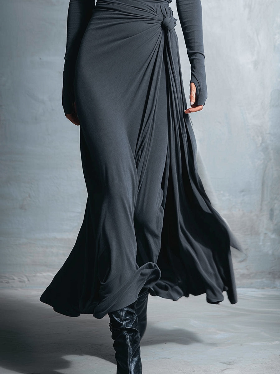 Naomi | Vestido largo con nudo lateral