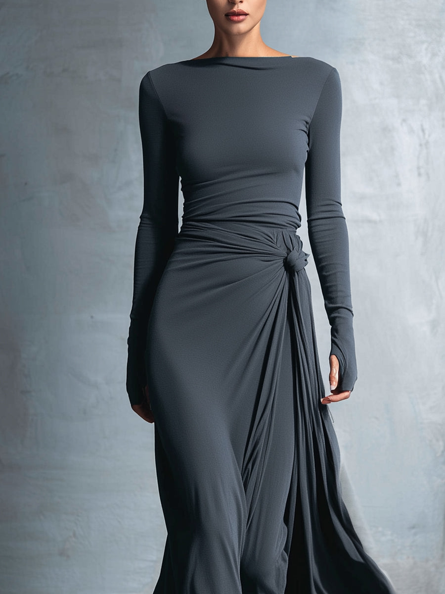 Naomi | Vestido largo con nudo lateral