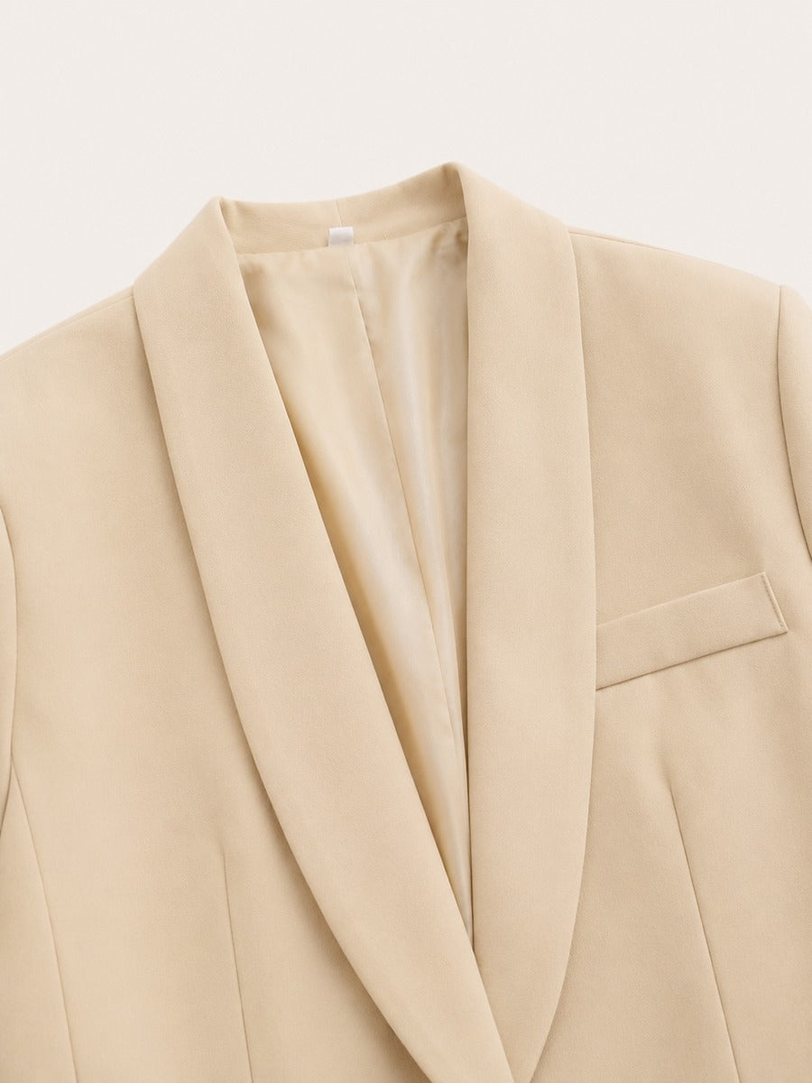 Genziana | Conjunto de dos piezas con blazer de cuello esmoquin y cinturón