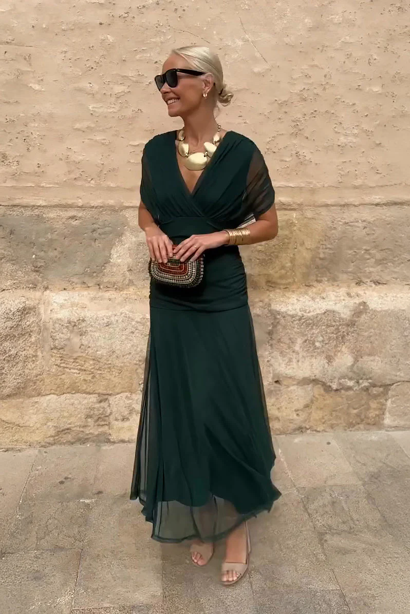 ANA | Vestido Maxi Pleat Elegante