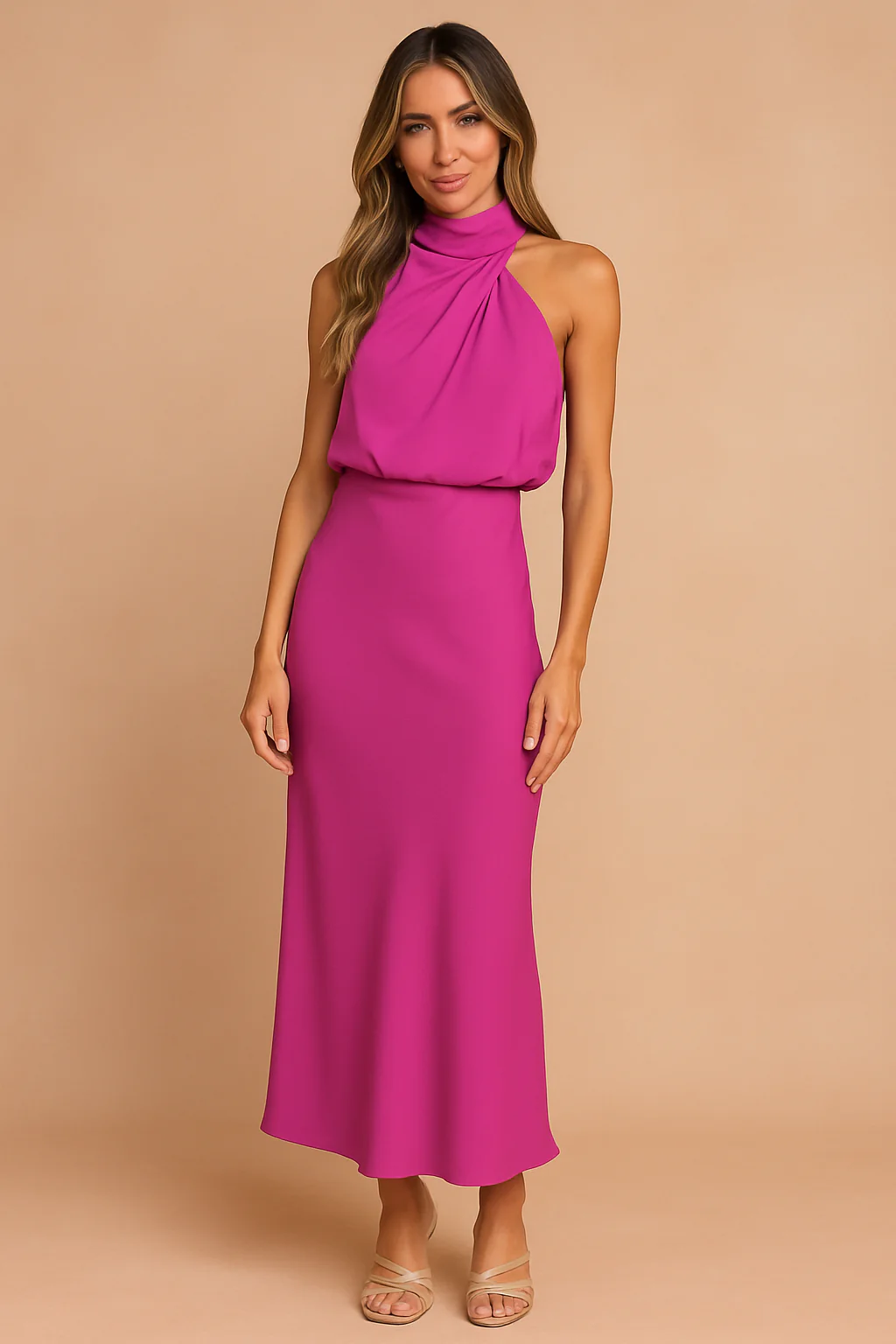 Vestido Halter Satinado