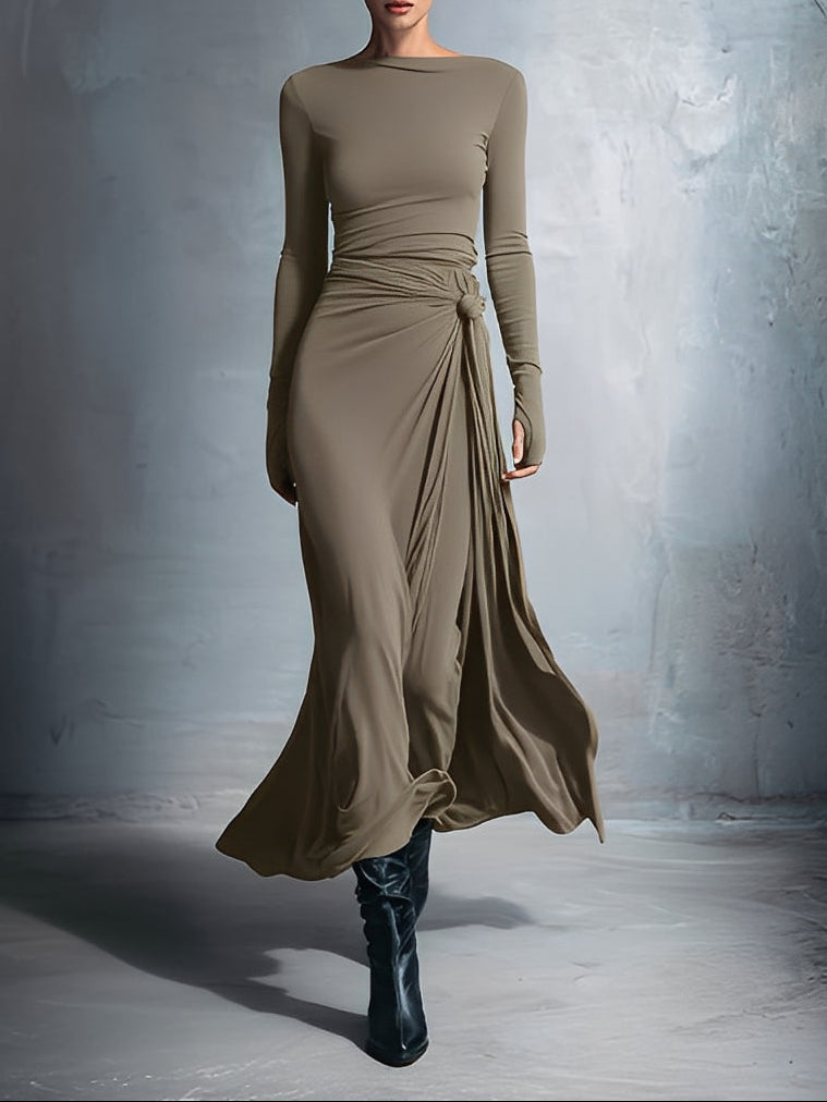 Naomi | Vestido largo con nudo lateral