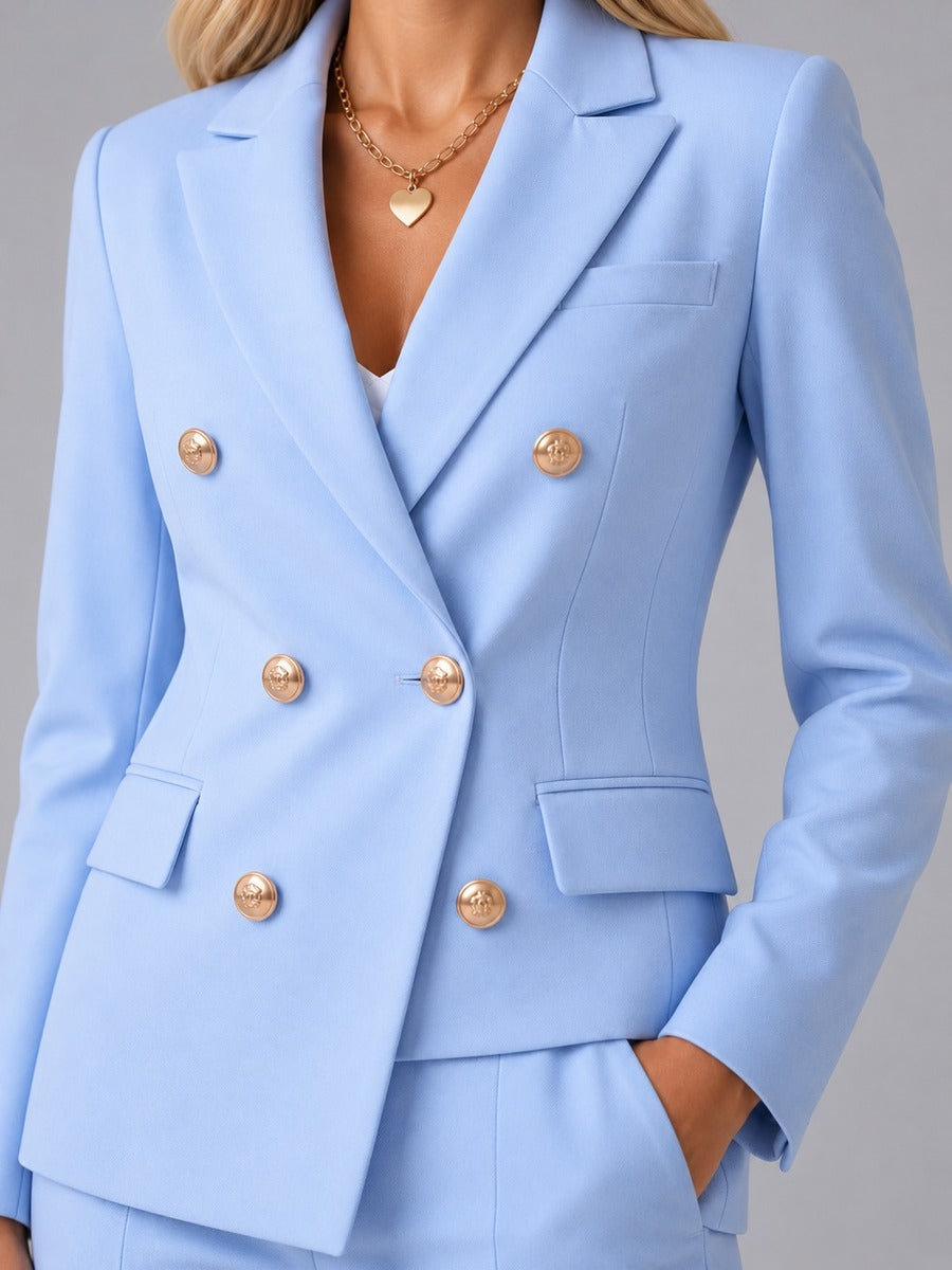 Verdiana | Traje cruzado con solapas de pico y pantalón al tobillo